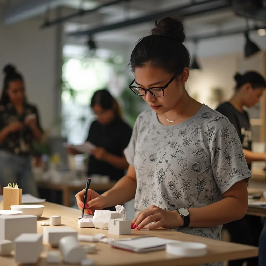 Diseñadores trabajando en producto